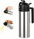 moniko 2-in-1 Oil Dispenser and Oil Sprayer, 16oz/470ml Stainless Steel Olive Oil Sprayer