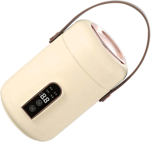 Portable Electric Stewpot, Mini Rice Cooker for Soup and Porridge, Efficient Heating for Home Kitchen Office (Beige)