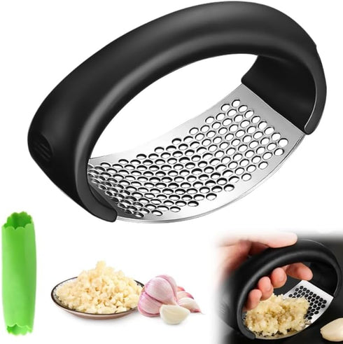Garlic Press Rocker, Portable Manual Stainless Steel Garlic Press Rocker Crusher Masher