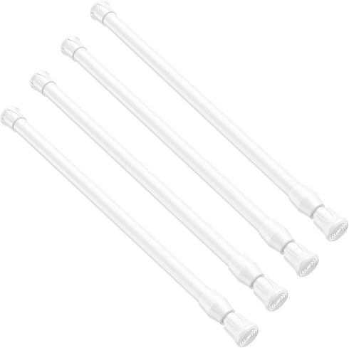 AIZESI Spring Tension Curtain Rods, Short Tension Rod (White, 27" to 37", 4 Pcs)