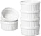 LE TAUCI Ramekins - 4 OZ Oven Safe, Creme Brulee Ramekins, Pudding Custard Cups, Set of 6, White