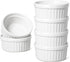 LE TAUCI Ramekins - 4 OZ Oven Safe, Creme Brulee Ramekins, Pudding Custard Cups, Set of 6, White