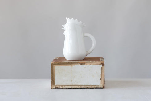 5.25" Creative Co-Op H Chicken Shaped Stoneware Creamer
