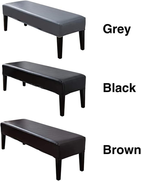 42.12-53.94in CALIDAKA PU Leather Bench Cover - Elastic Soft Stretch Slipcover, Removable Washable Protector for Bench