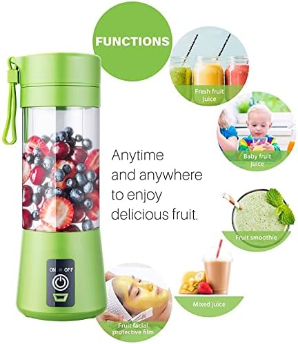 Portable Blender for Fruit Juice, 6 Blades Juicer Cup, USB Rechargeable, 380ML Personal Blender (Purple)