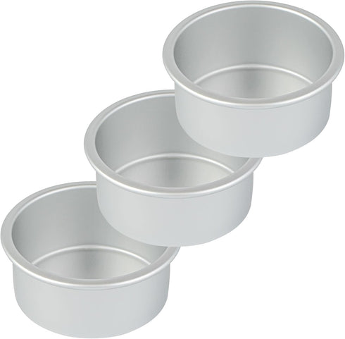 Restaurantware-Met Lux 4 x 2 Inch Straight-Sided Baking Tin, 1 Round Cake Pan - Oven-Ready, Freezable, Anodized Aluminum Round Baking Pan, Greaseproof, for Baking Layer Birthday Cake by Restaurantware