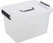 1-Pack Clear Plastic Storage Box with Handle and Lid - 10 L Latch Box