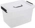1-Pack Clear Plastic Storage Box with Handle and Lid - 10 L Latch Box