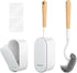 Bamboo Toilet Brush Set - 2 Pack with Ergonomic Design, Durable Bristles, Wooden Holder for Bathroom Cleaning