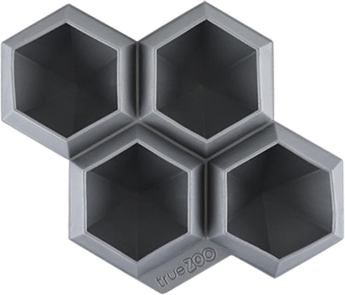 True Zoo Jumbo Iced Out Diamond Ice Tray, Silicone Mold and Ice Cube Tray for Cocktails, Makes 4 Ice Cubes, Grey