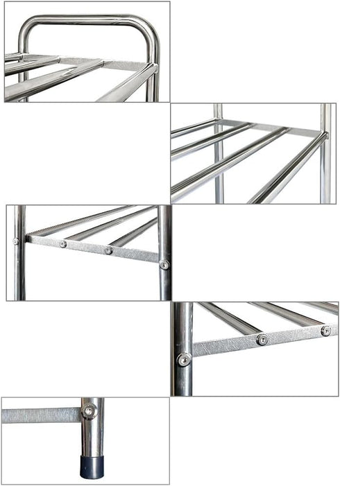 Botion 3 Closet, Frame(3 Tier Expandable Shoe Rack for Stainless Steel Shoe Shelf, Strong Weight Capacity Shoes
