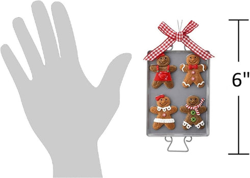 The Bridge Collection Gingerbread Cookies on a Tray Ornament, Christmas Cookie Ornaments