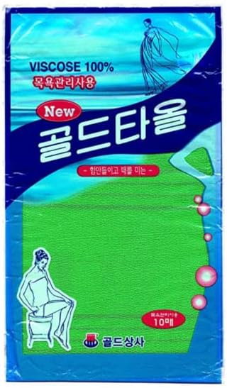 GOLDSANGSA-Korean Exfoliating Towel Washcloth Mitts (Large 10pcs)/Korean Italy Towel Skincare Exfoliating Scrub Bath Cloth Remove Dead Skin by Exfoliating Towel