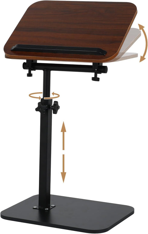 comfoyar C Shaped TV Tray for Couch, Adjustable Height Side Table with