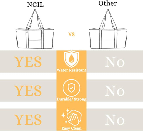 NGIL Extra Large Utility Tote, Reusable Grocery Bag, Oversized Collapsible for Groceries, Storage, Picnic, Beach