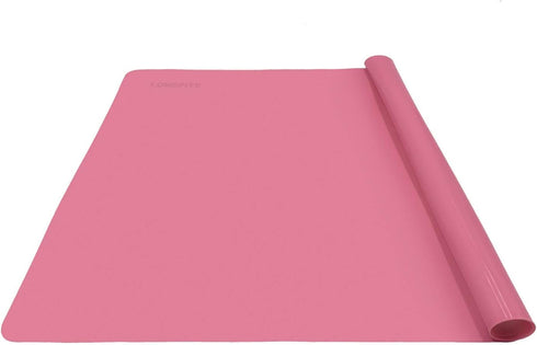 Silicone Baking Mat for Dough Rolling, Large Nonstick Heat Resistant Pastry Mat, Countertop Protector, Pink Dining