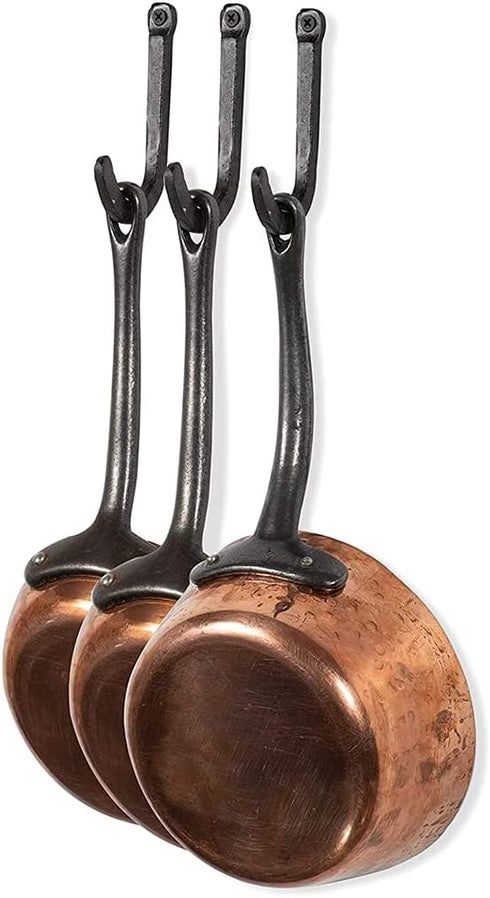 Rustic State Sabo Wall Mount Hooks - Cast Iron Coat Towel Bag Hat Hanger Set of 10 Multiuse Black Rack