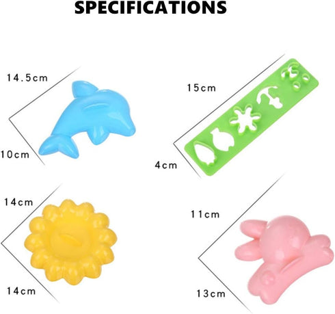 4 Set Rice Mold - Cartoon Dolphin Rabbit Sun Sushi Bento Maker Mould for Kids Meal