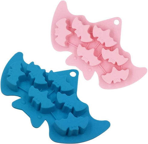 Silicone Bakeware Set - Heat Resistant Halloween Baking Molds for Chocolate, Candy Mold Ice Tray - Bats, 2 Pack by LSHCX
