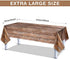 Tatuo Natural Wood Grain Tablecloths, Rustic Plastic Table Covers for 54 x 108 Inch Rectangle Table, Brown