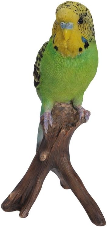 Hi-Line Gift Ltd Green Budgie on Branch Statue