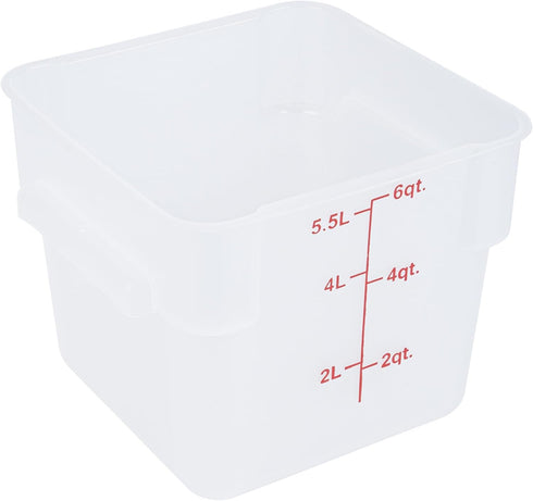 Restaurantware Met Lux 6 Quart Food Storage Container, Translucent with Volume Markers, Lids Sold Separately