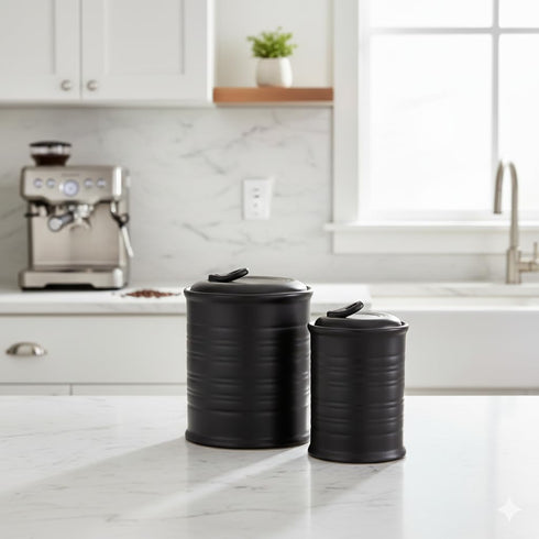 Set 2 74/22 OZ Nihow of Ceramic Canisters for The Kitchen: Food Storage Containers with Air Tight Ceramic Lid