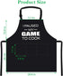 I Paused My Game to Cook - Funny Adjustable Bib Cooking Apron for Men, Women with 3 Pockets