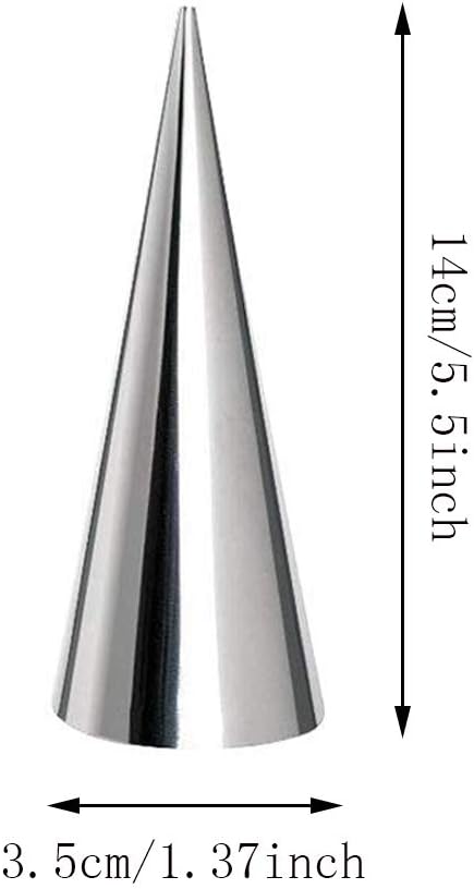20 Pack Cream Horn Molds, 5.5 Inch Baking Cones Cream Horn Forms, Stainless Steel Lady Lock Cannoli Tubes Ice Cream Mold,Standing Cone Shape by Tinfol