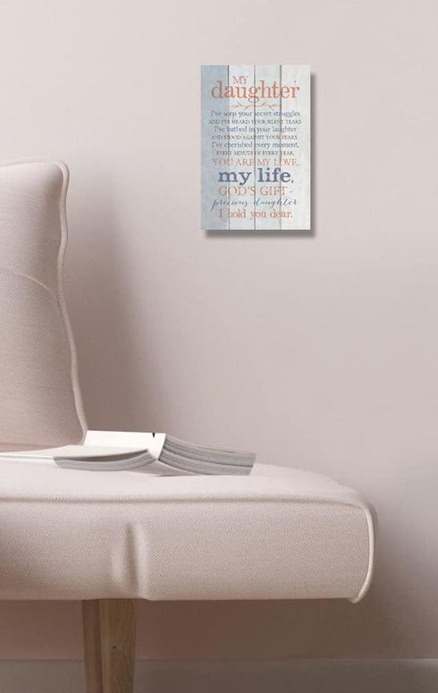 DEXSA My Daughter Wood Plaque 6x9 - Classy Frame Wall & Tabletop Decoration | Christian Family Home Decor | Made in the