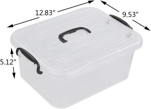 8 Quart Clear Storage Bin with Handle, 2 Packs for Organizing
