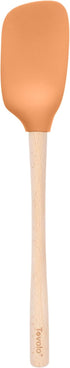 Tovolo Flex-Core Apricot Wood-Handled Spoonula, Silicone Spoon Spatula Head with Ergonomic Grip for Cooking & Baking