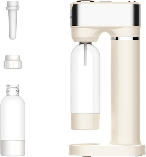 LAZMOQUSA 2 Bottles(1L 0.5L) 60L CO2 Sparkling Water Maker for Home, Soda Streaming Maker with BPA free + Carbonated