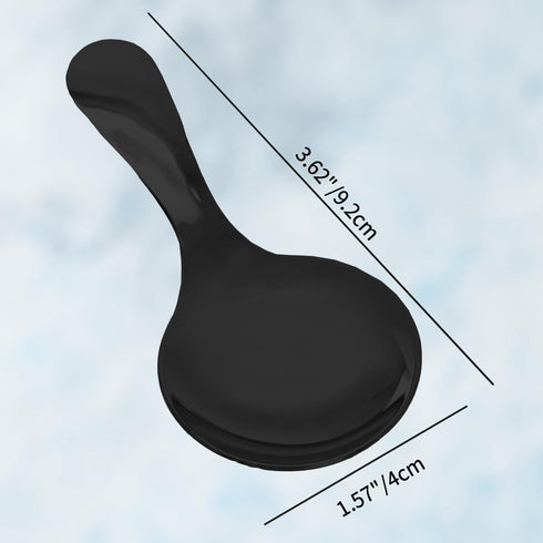 5 Pack of Stainless Steel Mini Spoons - Ice Cream Spoon Short Handle, Perfect for Condiments, Desserts, Tea, Coffee - Black Spoons