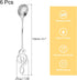 uxcell 6Pcs Stainless Steel Music Note Coffee Spoon Mini Tableware Dessert Spoons Stirring Mixing Spoon for Tea Coffee Cake, 6 Inch Silver
