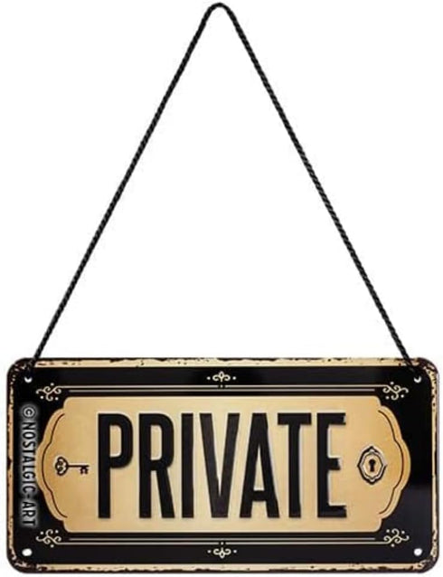 Nostalgic-Art Retro Hanging Sign, 3.9" x 7.9", Private – Vintage Design Gift Idea for Home