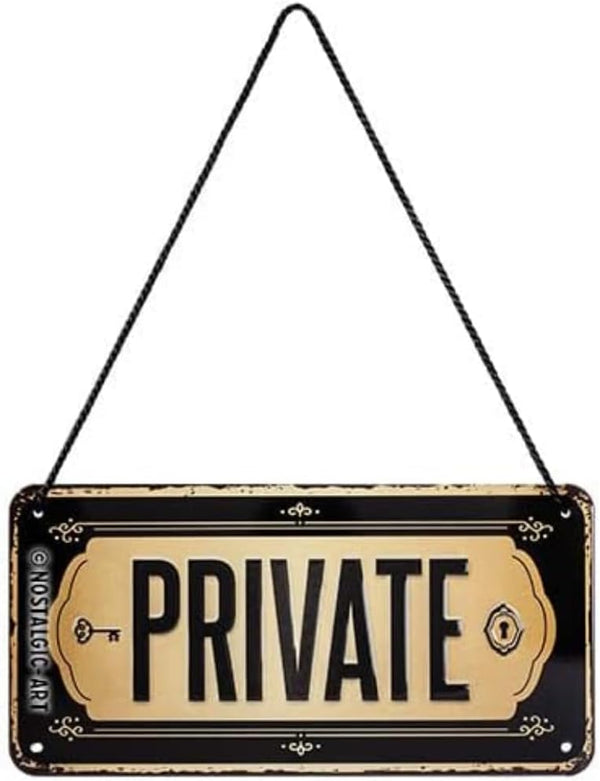 Nostalgic-Art Retro Hanging Sign, 3.9" x 7.9", Private – Vintage Design Gift Idea for Home