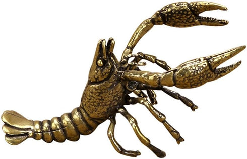 Kisangel Brass Lobster Figurine Feng Shui Statue Wealth Good Luck Sculpture Archaize