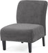 UCCONO Armless Accent Chair Slipcovers, Thick Velvet Slipper Accent Chair Covers Hotel Oversized