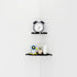 YUjieSTC 3mm 6 Inch Corner Shelf Wall Mounted, Black Corner Shelf, Shower Shelf, Floating Corner Shelf Aluminum Matte