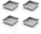 Flunyina 4 Inches Non-Stick Square Cake Pans | Set of 4 Carbon Steel Cake Molds for Home, Wedding, Birthday Party