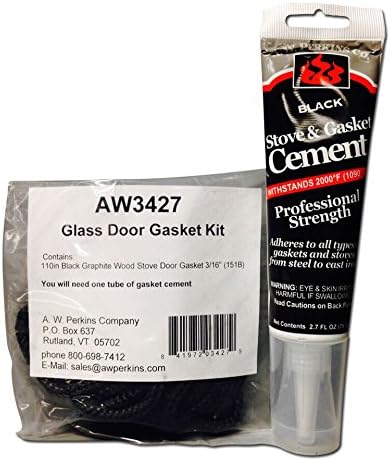 AW 3427 Complete Vermont Castings Glass Door Panel Stove Gasket Kit w/ glue VC000-3427