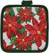 Poinsettia 5 Piece Christmas Kitchen Linen Bundle with 2 Dish Towels, 2 Potholders, and 1 Oven Mitt