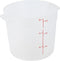 Met Lux 6 Quart Food Storage Container, Translucent Dishwashable Container with Red Volume Markers, Lids Sold Separately