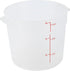 Met Lux 6 Quart Food Storage Container, Translucent Dishwashable Container with Red Volume Markers, Lids Sold Separately