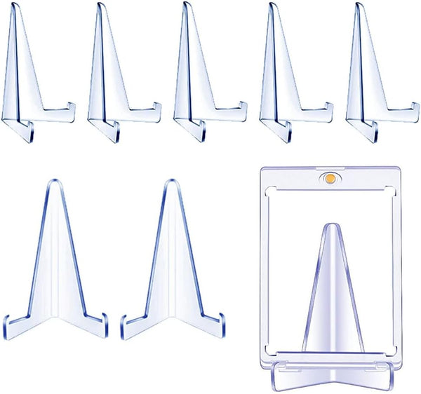 Pro-Tec Accessories 5 Pack Acrylic Card Stands, Crystal Clear Mini Easel, Durable Design for Home, Office, Events