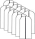 Garment Bags for Hanging Clothes 12 PCS Transparent Waterproof Dustproof Storage for Closet, Full Zipper Suit Covers