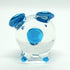 Pig Miniature Figurines, Hand Painted Blown Glass Art Collectible Gift Decor, V1 in Clear Blue