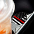 Set of 2 Thin Red Line Car Coasters for Drinks | Absorbent Coasters with Rubber Backing, 2.56 inches