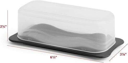 Signoraware Butter Dish with Lid, Durable Plastic Butter Keeper Container for Countertop, Unbreakable BPA Free, Black